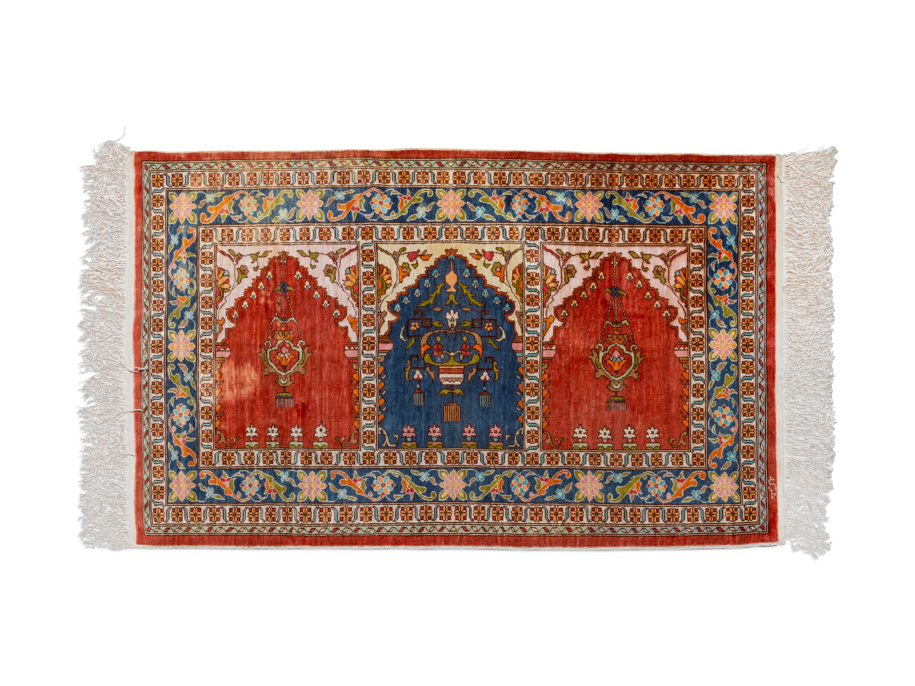 A Hereke Silk Rug