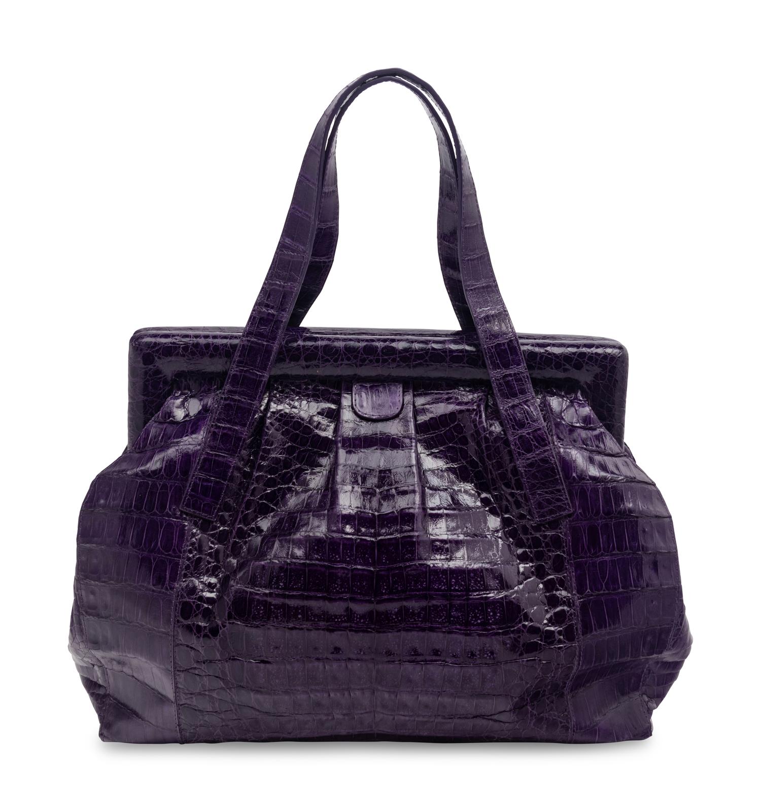 Nancy Gonzalez Purple Crocodile Handbag