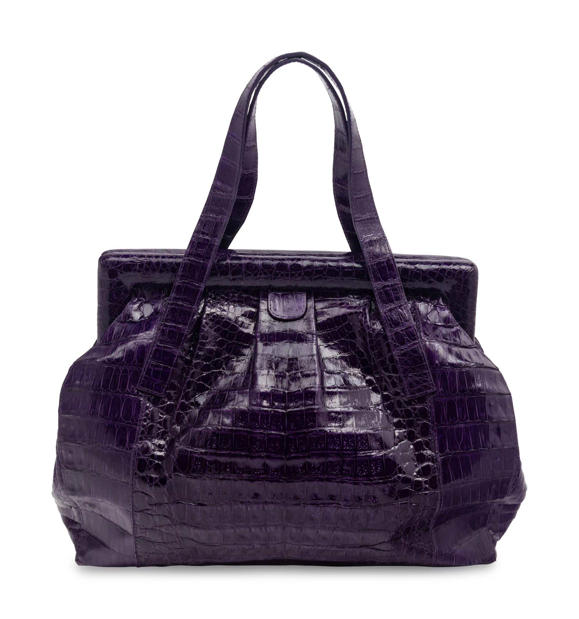 Nancy Gonzalez Purple Crocodile Handbag