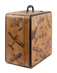 A Vintage Airplane Decorated Travel Case