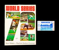 A Group of 1972 Oakland Athletics vs. Cincinnati Reds Game 7 On Site Items (Including Program and Tickets),