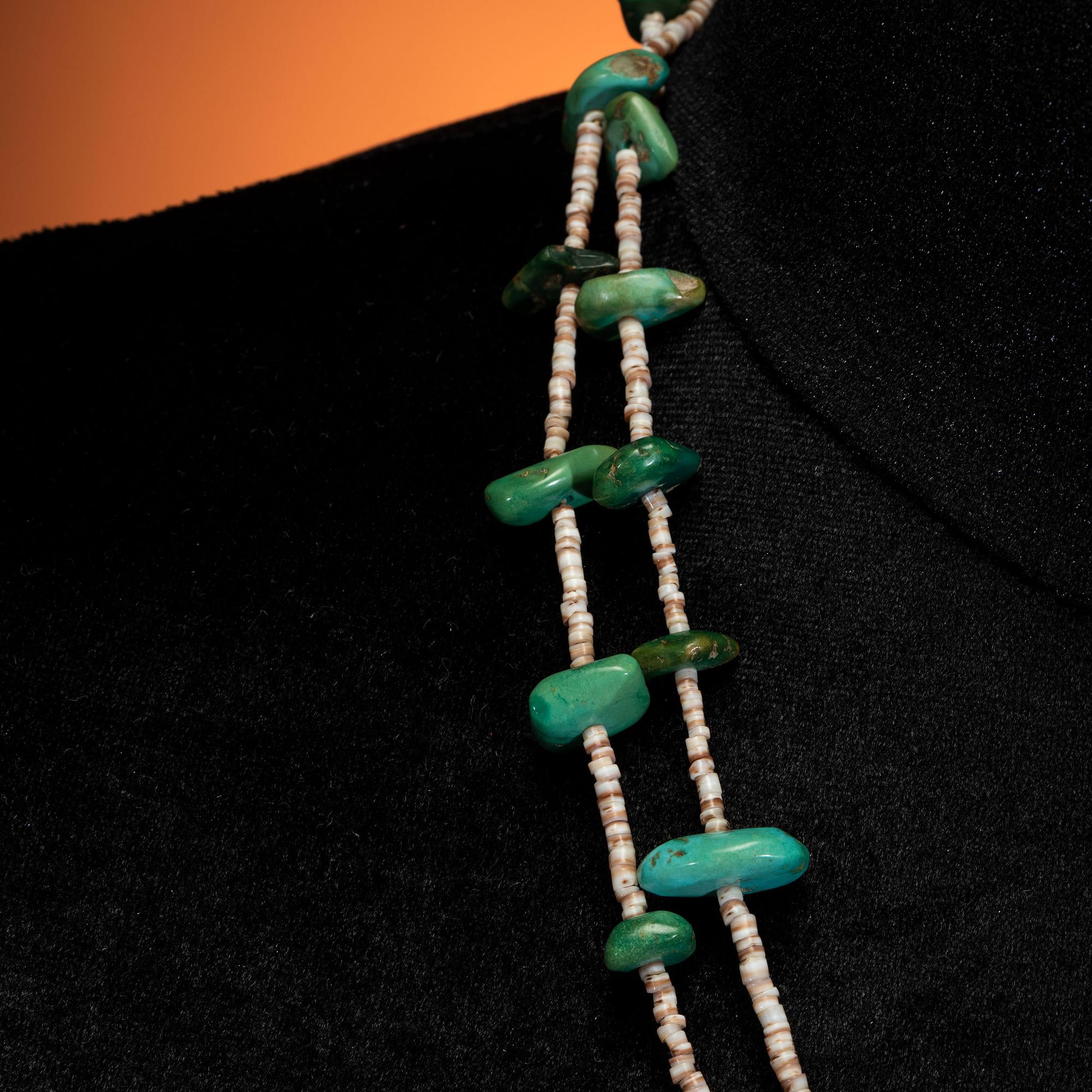Pueblo Turquoise Tab Necklace, with Joclas