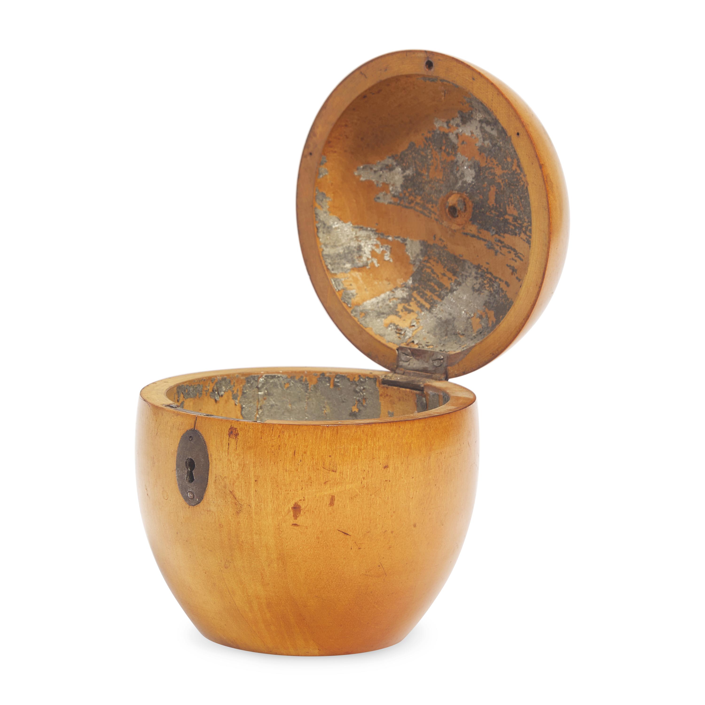 A George III Fruitwood Apple-Form Tea Caddy