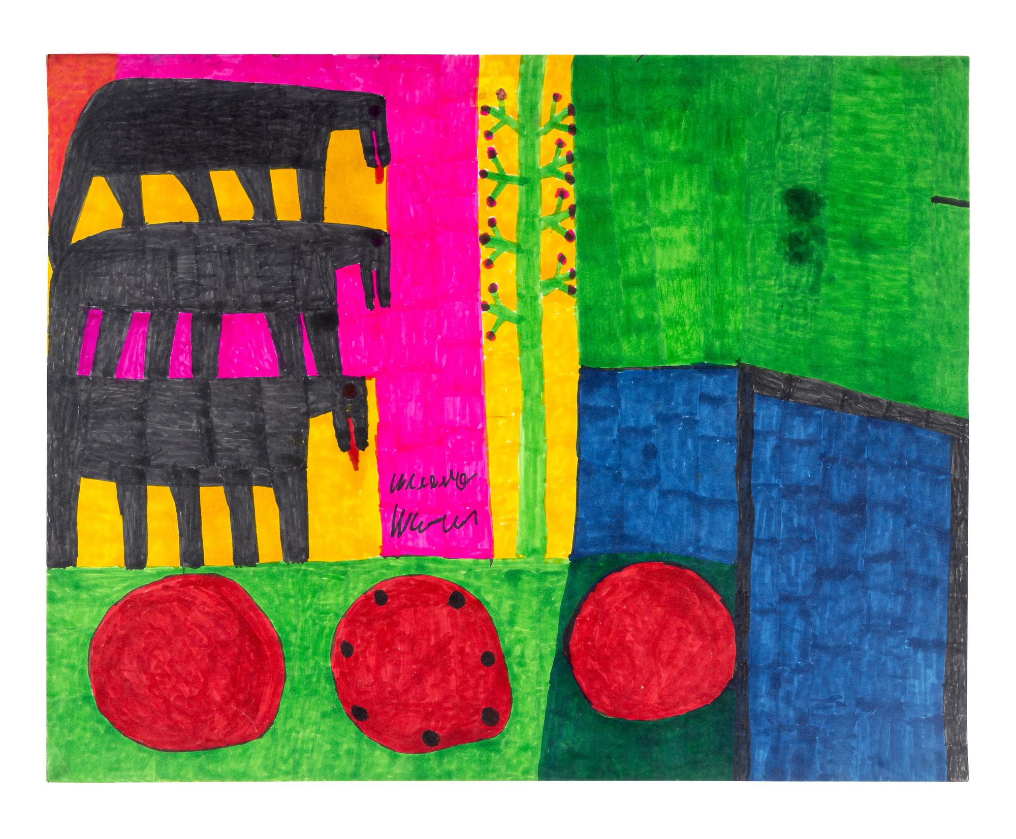 Untitled (Prehistoric Animals), Untitled (Prehistoric Animals), Untitled (Prehistoric Animals) and Untitled (Prehistoric Animals (four works)
