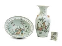 Three Chinese Famille Rose Porcelain 'Ladies' Articles