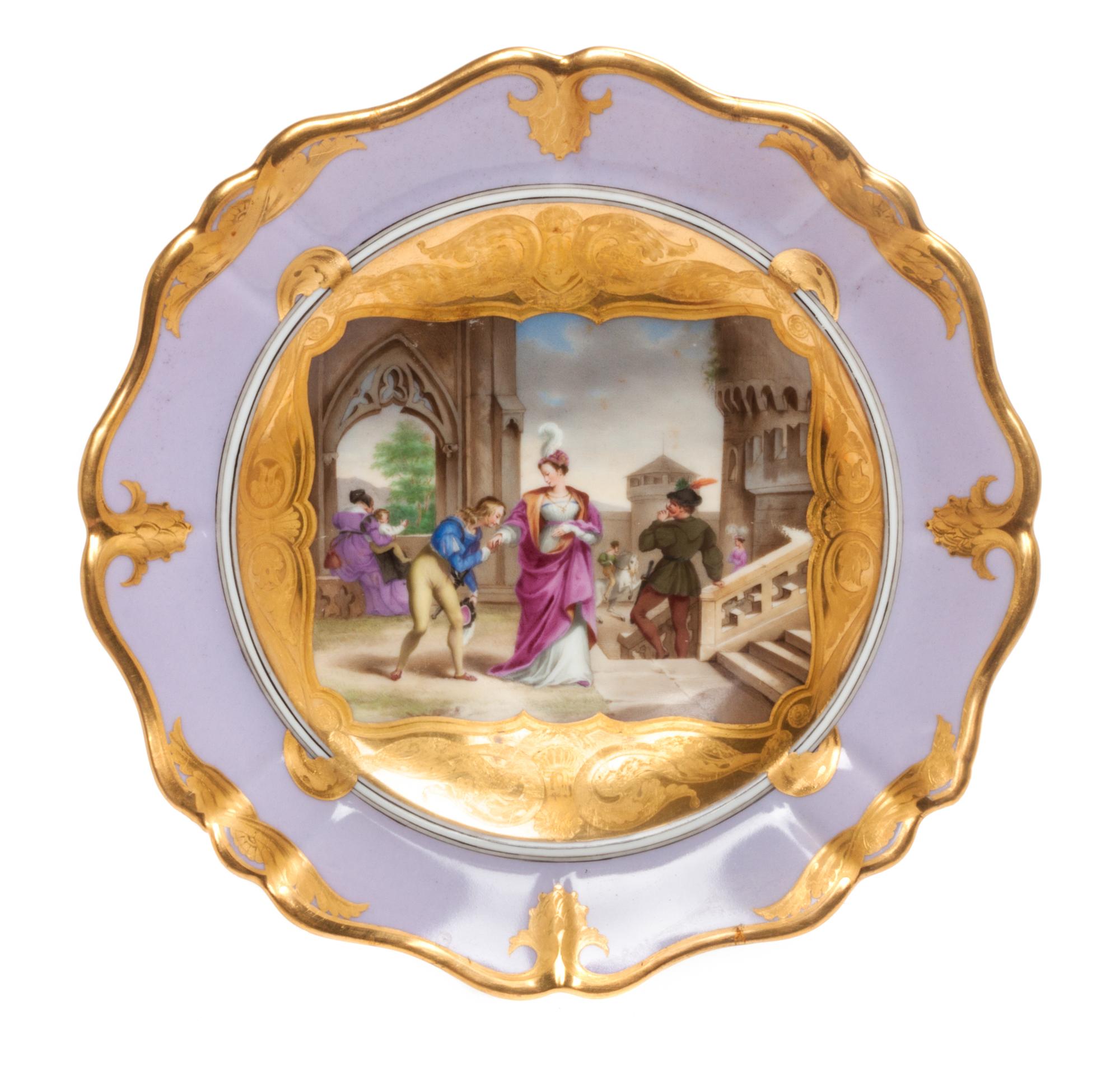 A Continental Porcelain Cabinet Plate Diameter 9 1/2 inches.