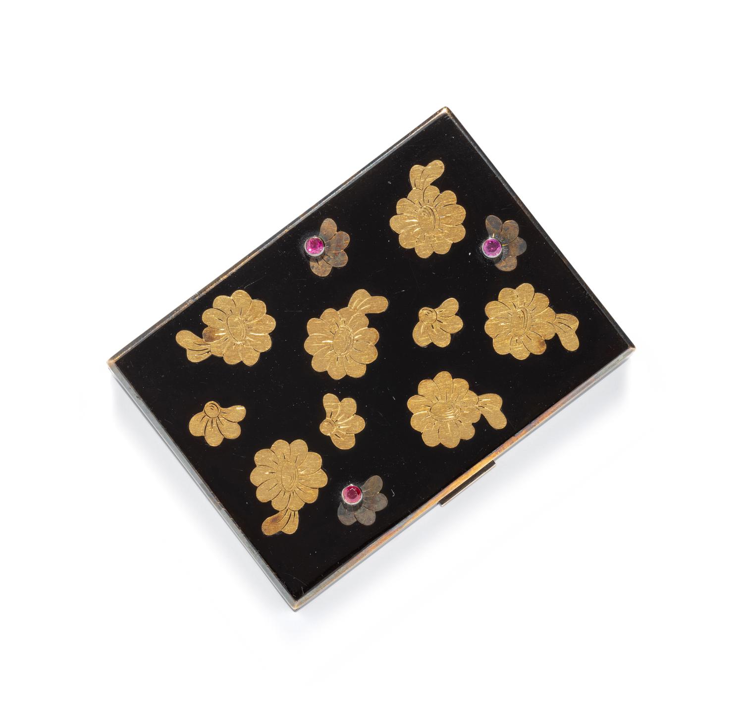 VAN CLEEF AND ARPELS, RUBY AND ENAMEL COMPACT