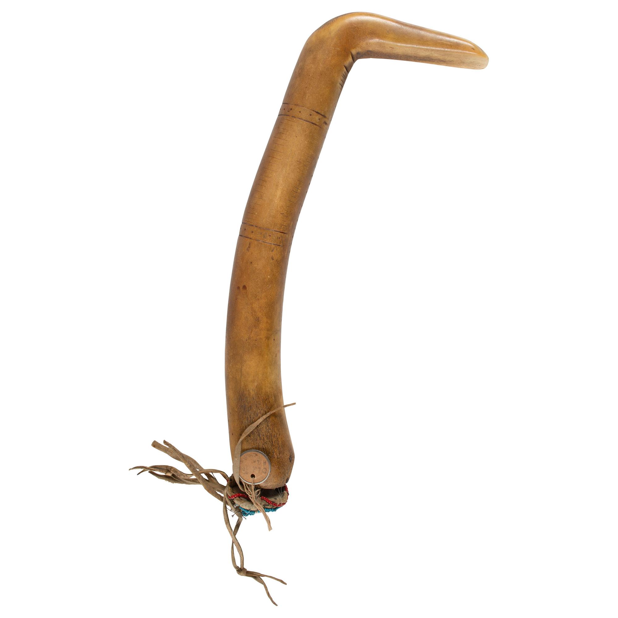 Plains Decorated Elk Antler Scraper