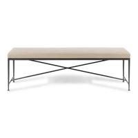 A Dessin Fournir Faux Leather Upholstered Steel Bench