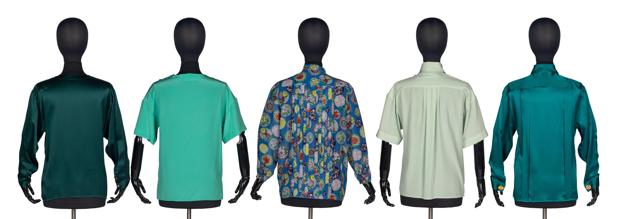Five Chanel Silk Blouses