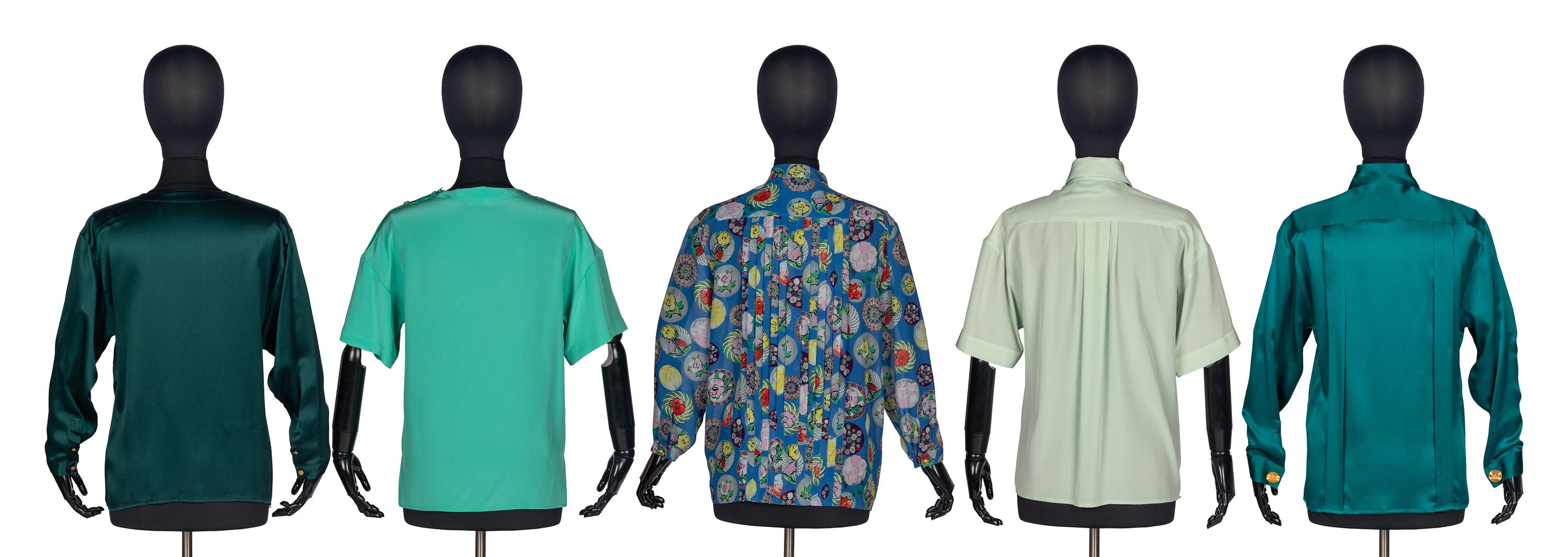 Five Chanel Silk Blouses