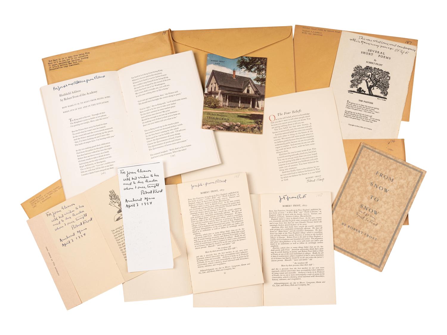 [FROST, Robert (1874-1963)]. A large archive of materials relating to the life and work of Robert Frost as collected by his cousin, Joseph W.P. Frost.