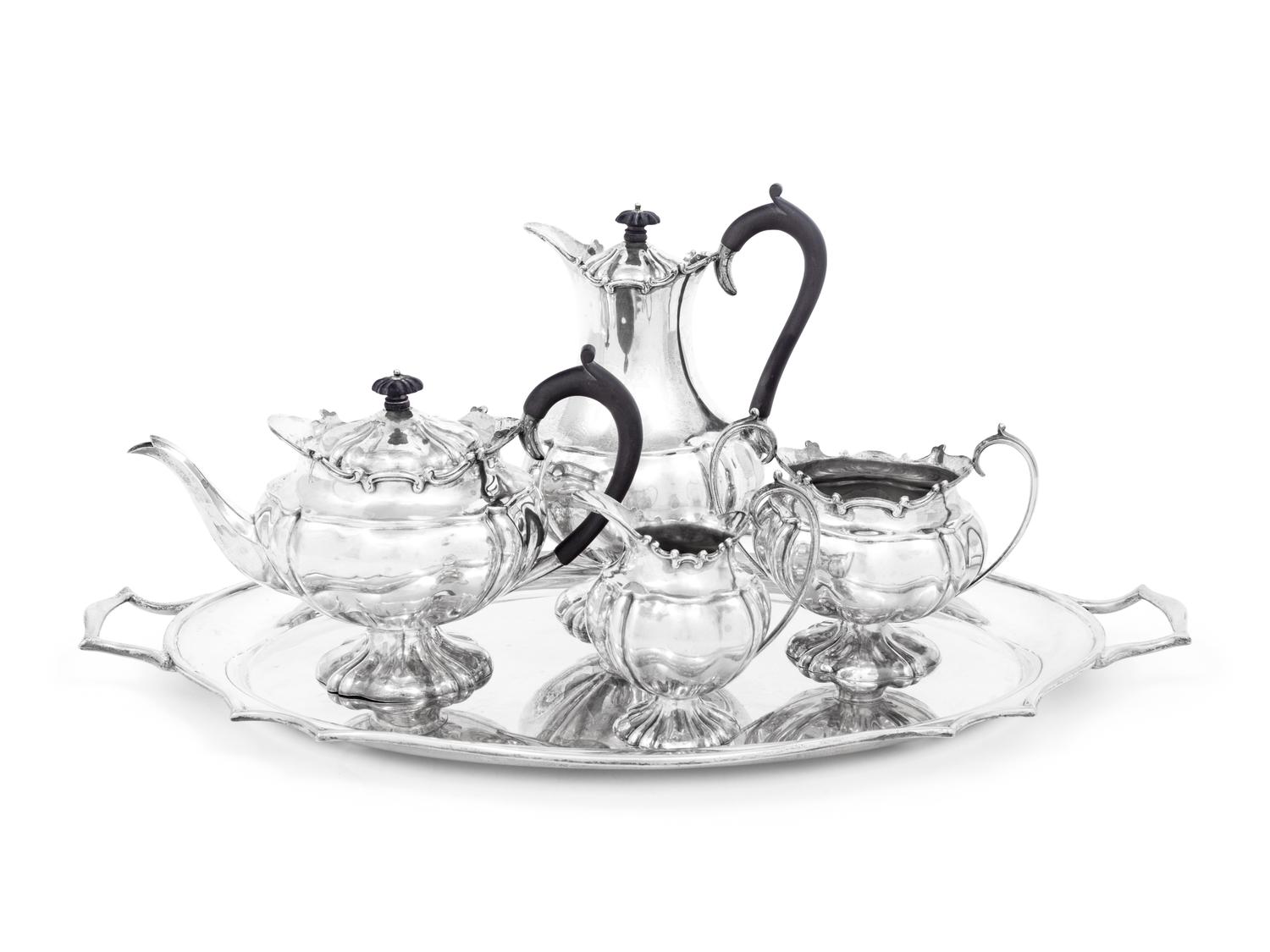 An English Silver Four-Piece Tea and Coffee Service