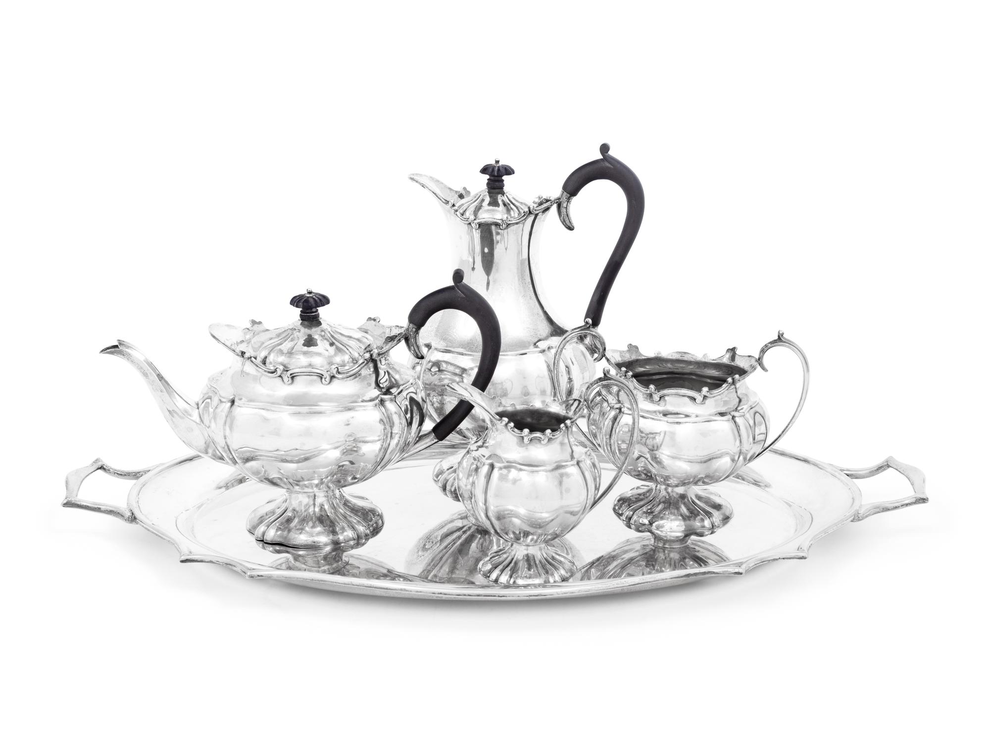 An English Silver Four-Piece Tea and Coffee Service