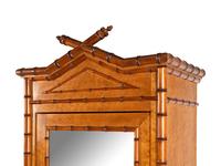 A Faux Bamboo and Birds-Eye Maple Dressing Cabinet