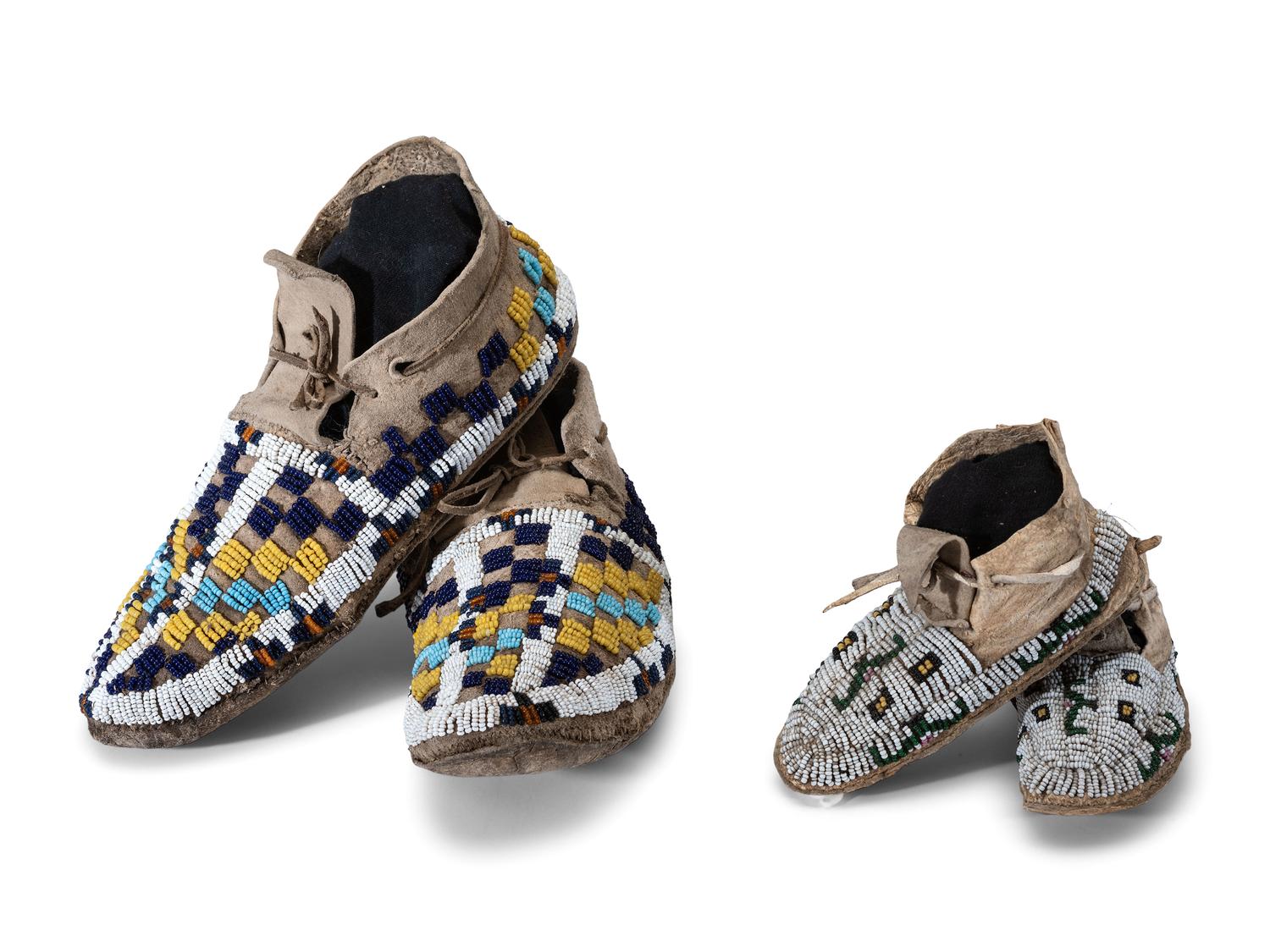 Central Plains Children's Beaded Hide Moccasins