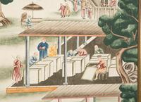 A Pair of Framed Chinese Wallpaper Panels