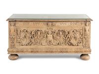 A Continental Carved Oak Cassone