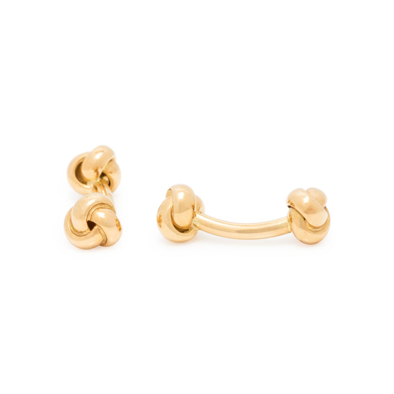 YELLOW GOLD KNOT CUFFLINKS