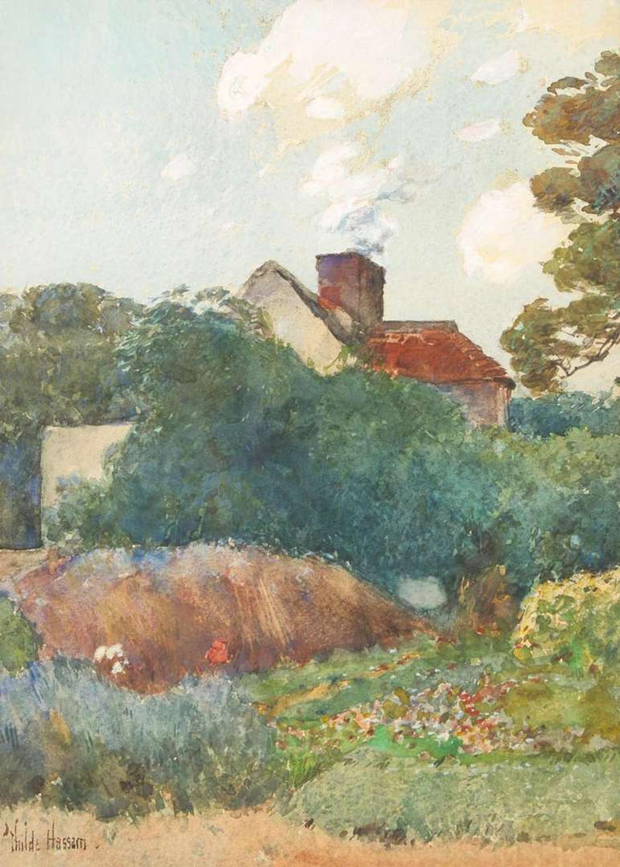Childe Hassam (American, 1859-1935) - Saint Peter's, Near Broadstairs (The Shallows); with Landscape Study verso