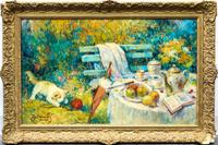 Jos Pauwels, (Belgian, 20th century), Tea in the Garden