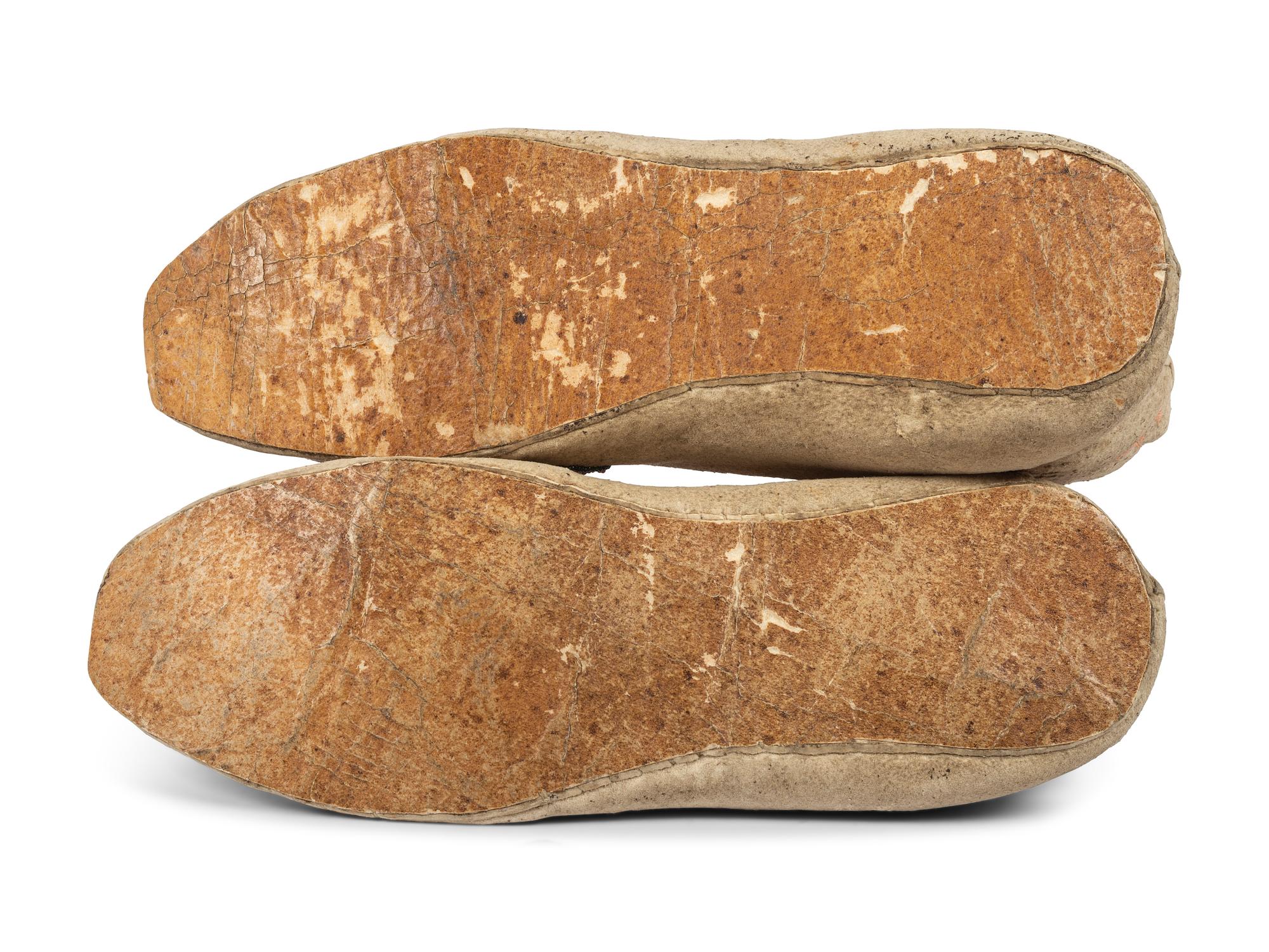 Santee Sioux and Haudenosaunee Beaded Hide Moccasins