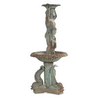 A Patinated Bronze Figural Fountain