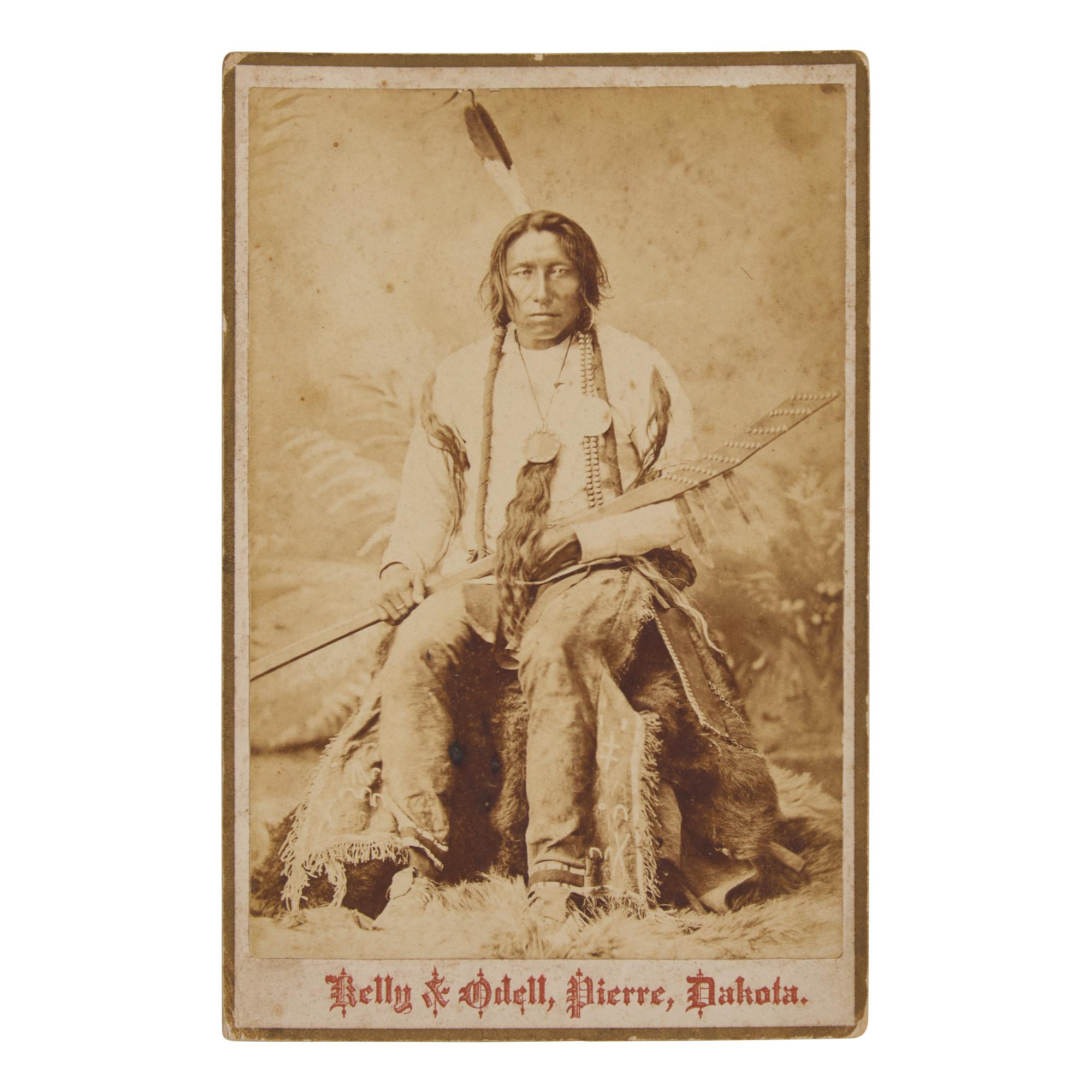 [Native-Americana] Kelly, R.L. Cabinet Card Portrait of Spotted Eagle