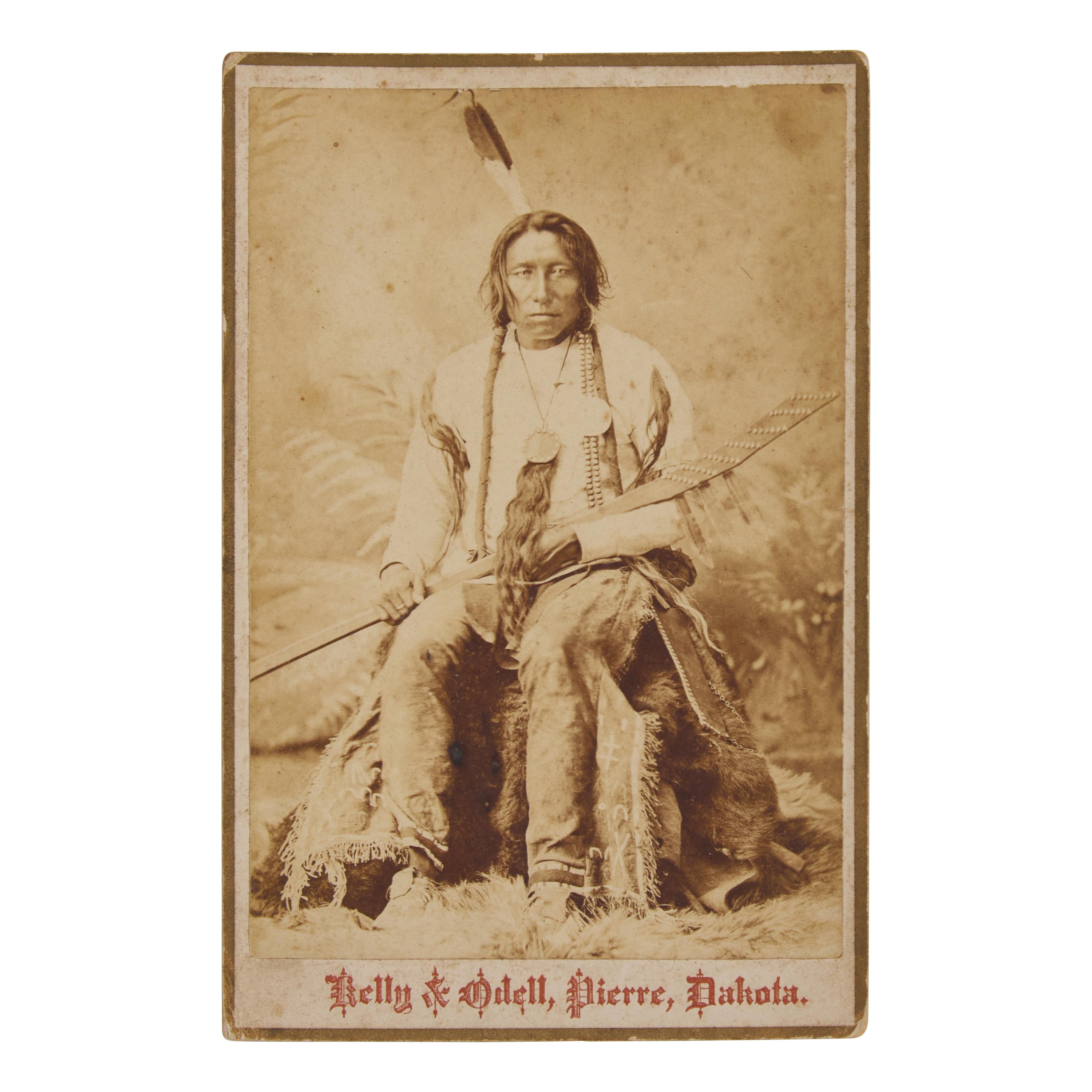 [Native-Americana] Kelly, R.L. Cabinet Card Portrait of Spotted Eagle