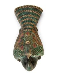 A Pair of Chinese Export Porcelain Peacock-Form Wall-Pockets