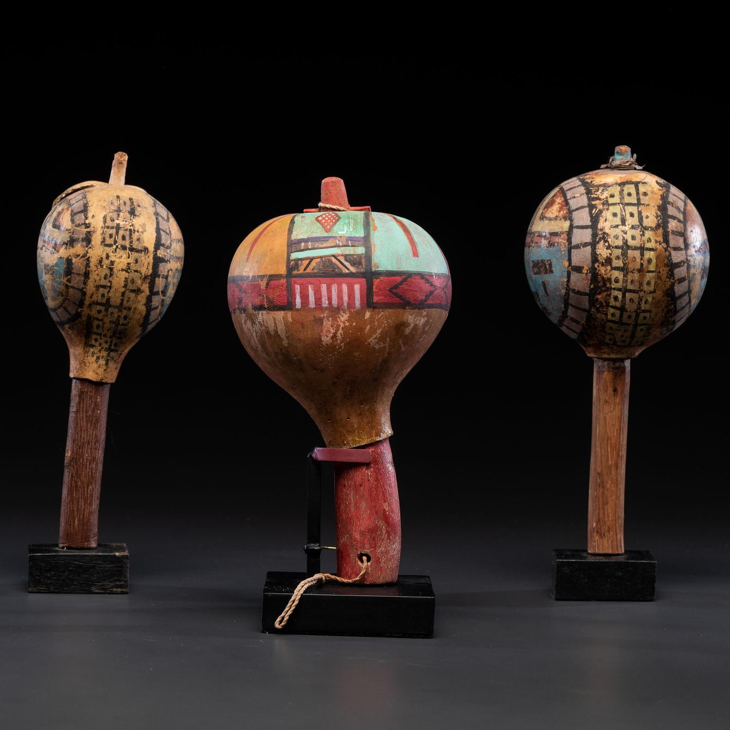 Pueblo Polychrome Gourd Rattles, From the Collection of Dick Jemison, Alabama