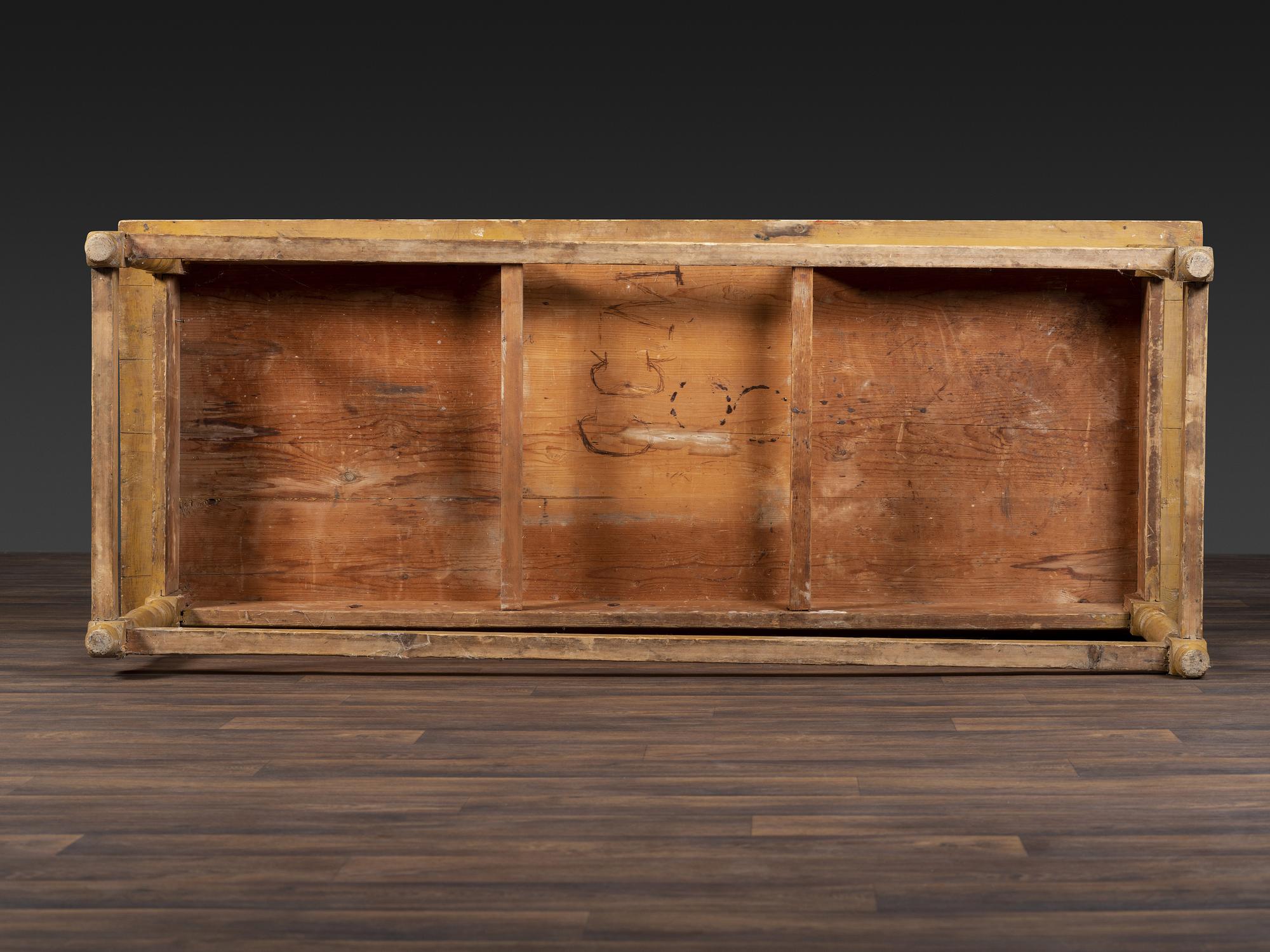 A Country Yellow Painted Pine One-Drawer Table