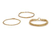 COLLECTION OF YELLOW GOLD BRACELETS