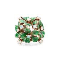 OPAL AND ENAMEL FLOWER RING