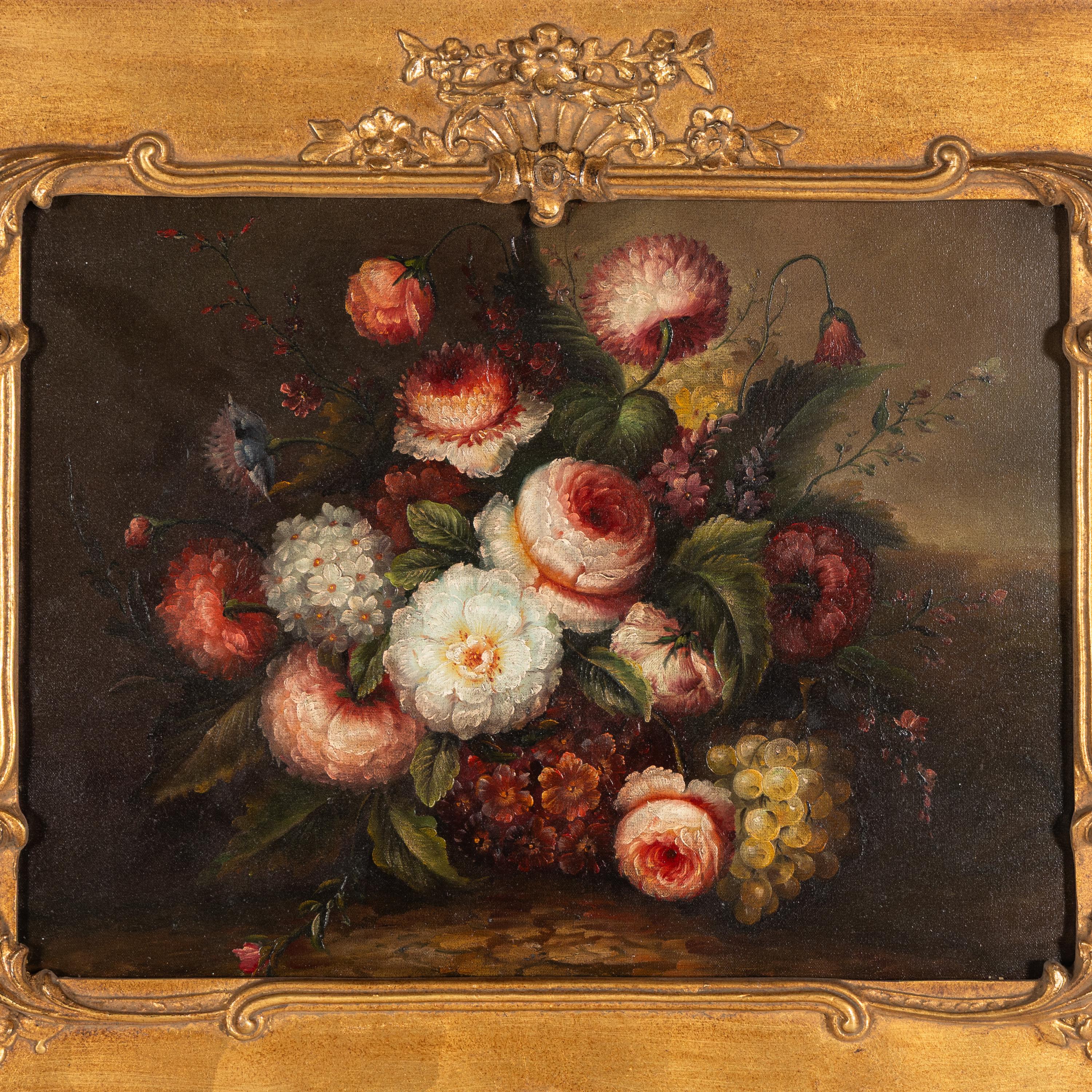 A Rococo Style Giltwood Trumeau Mirror