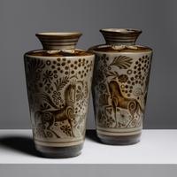 Pair of Ceramic Vases Atelier Primavera, c. 1930 France