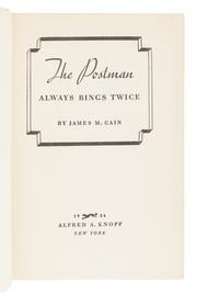 CAIN, James Mallahan (1892-1977). The Postman Always Rings Twice . New York: Alfred A. Knopf, 1934.