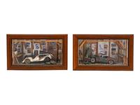 Two Classic Car Dioramas