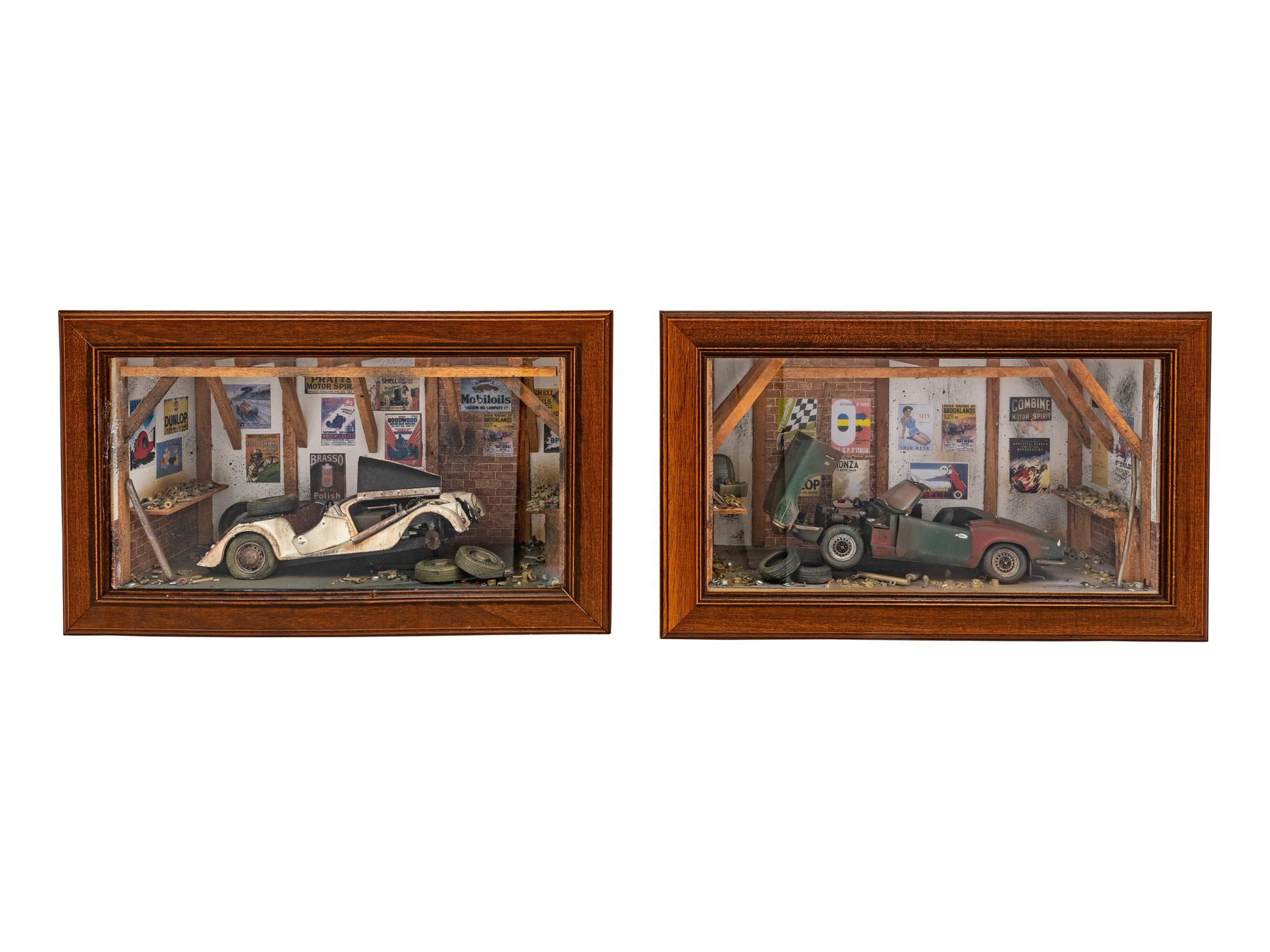 Two Classic Car Dioramas