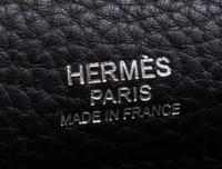 An Hermes Bicolor Noir and Bleu Indigo Swift and Taurillon Clemence 32cm Kelly Ghillies Handbag, 13" x 9.5" x 4.5".