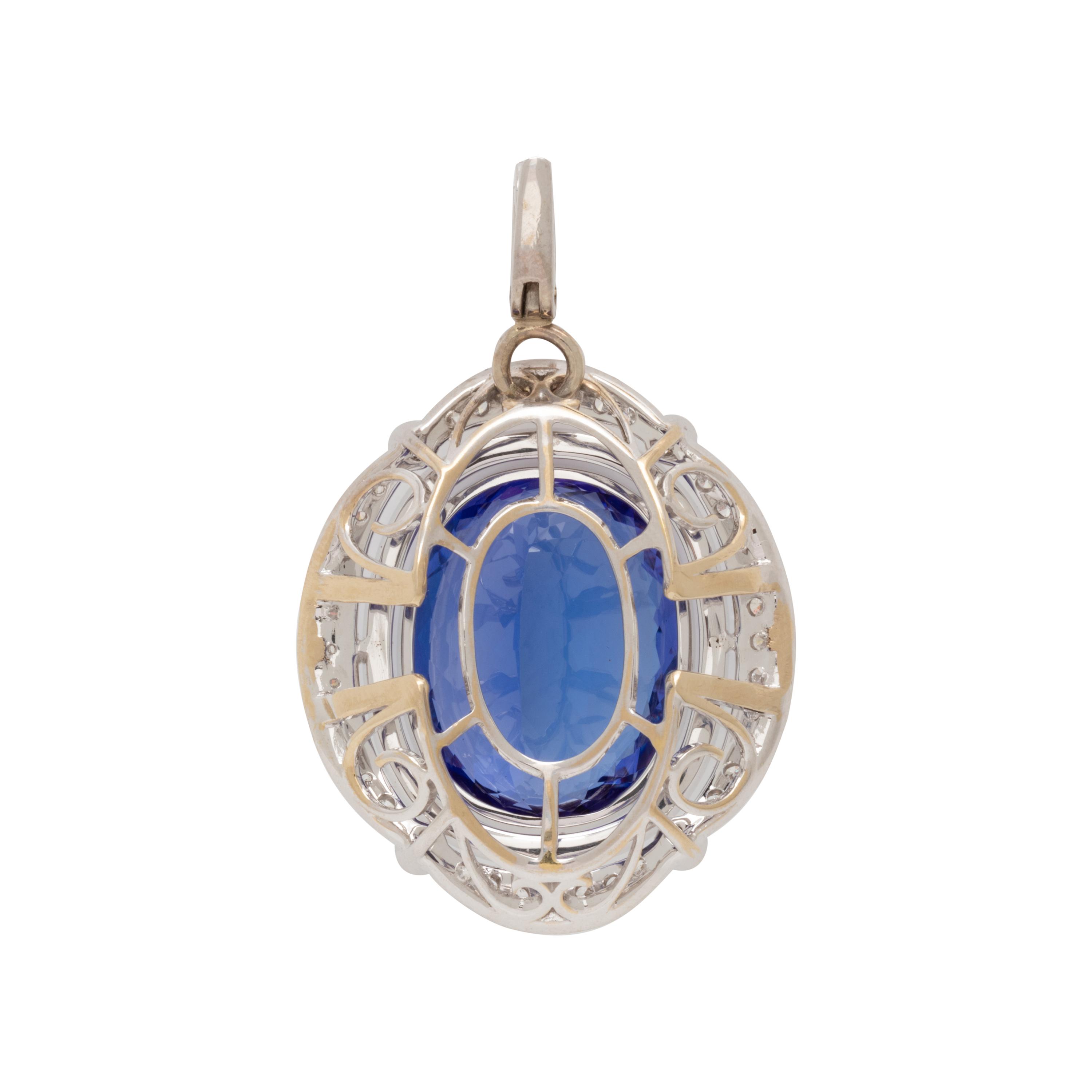 TANZANITE AND DIAMOND PENDANT