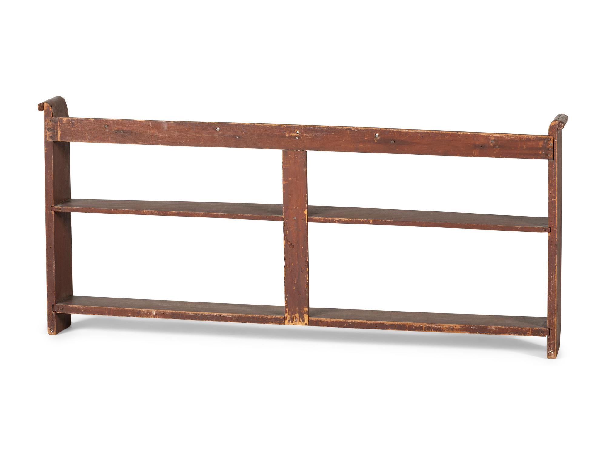 A Painted Pine Hanging Shelf