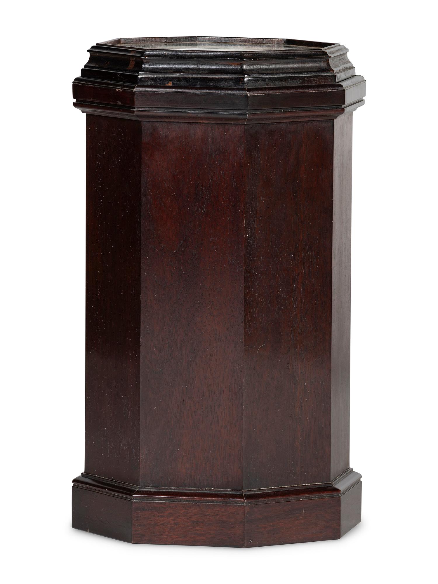 A Federal Style Sailor's Valentine Inset Mahogany Octagonal Pot Cupboard