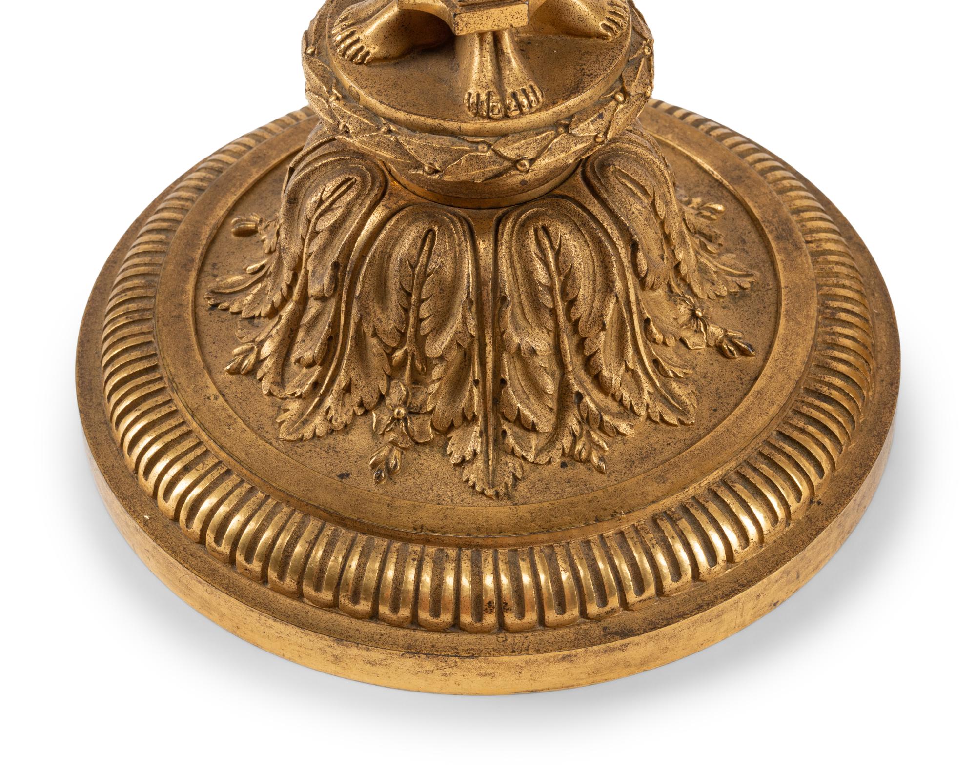 A Pair of Louis XVI Style Gilt Bronze Candlesticks