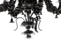 A Black Murano Glass Ten-Light Chandelier