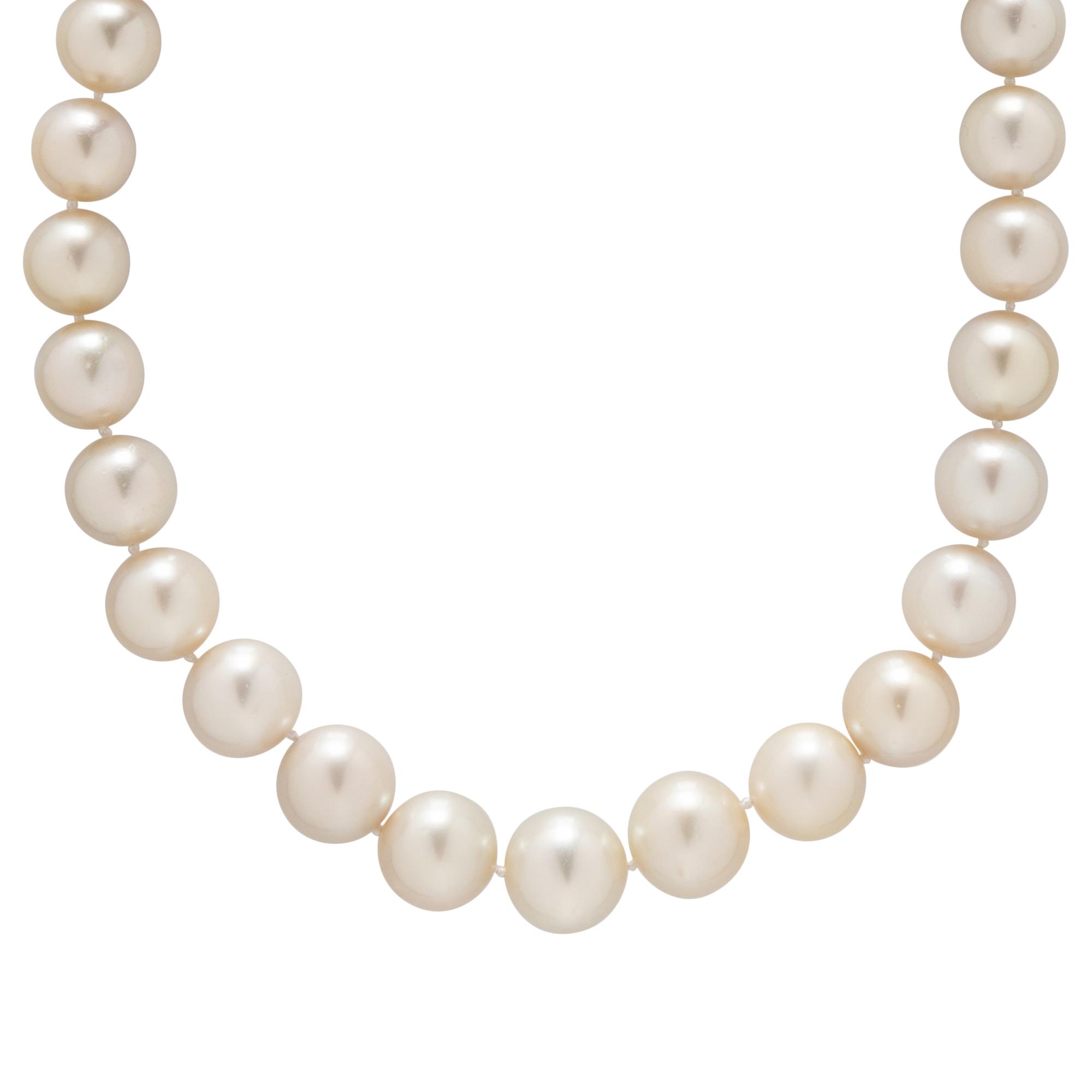 CULTURED SOUTH SEA PEARL AND DIAMOND NECKLACE