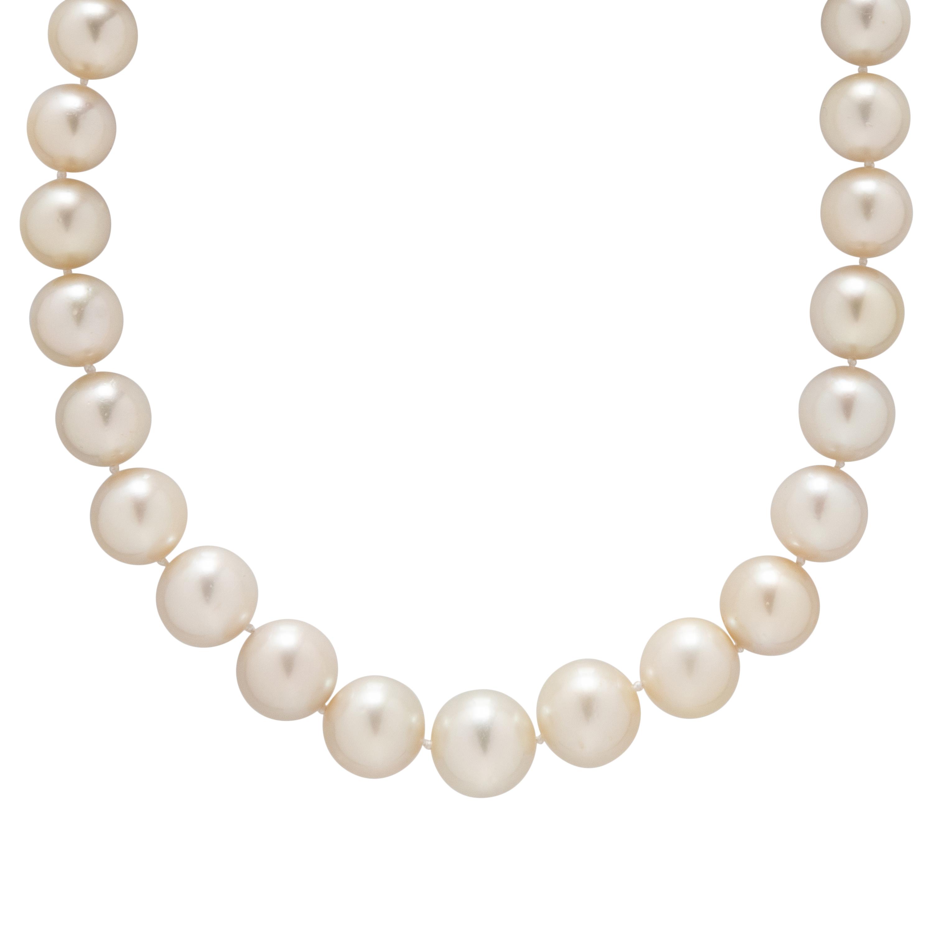 CULTURED SOUTH SEA PEARL AND DIAMOND NECKLACE