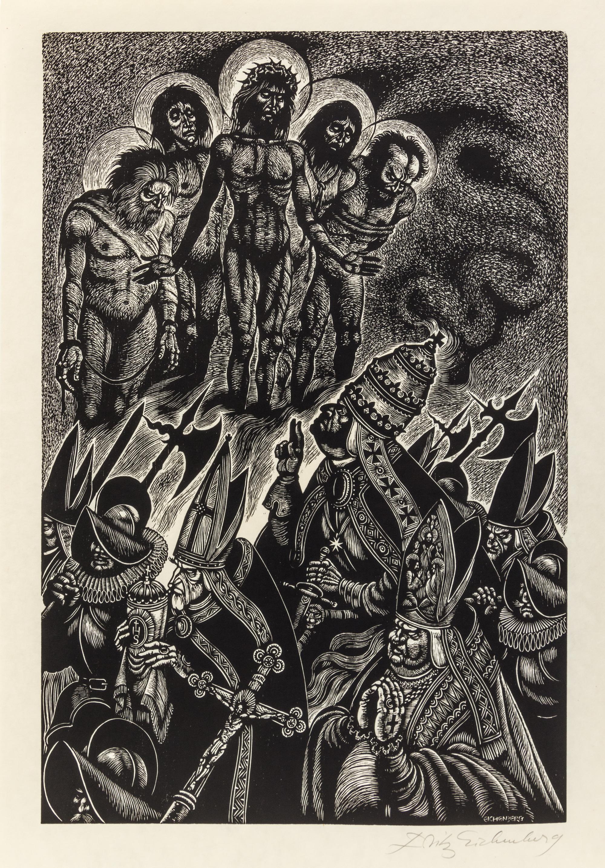 Fritz Eichenberg, (American, 1901-1990), In Praise of Folly, 1972 (portfolio of 10 with text and justification)
