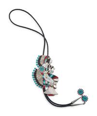 Zuni Silver and Mosaic Inlay Fancy Dancer Bolo Tie