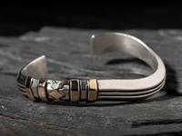 Sterling Silver and 14K Gold Cuff Bracelet
